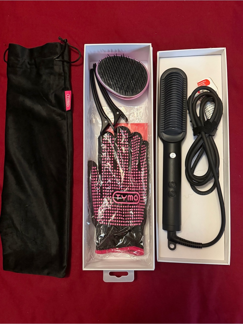 Tymo Ring Black Hair Straightening Comb